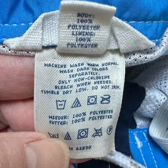 Lands End Kids Boys Swim Shorts Adjustable Elastic Waistband & Lace Tie Lined - Picture 8 of 11